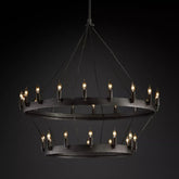 Vintage Candelabra Two-Tier Round Chandelier - YhLamps